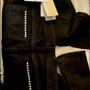 NWT MICHAEL KORS Skinny Black Jeans CZ pockets 4